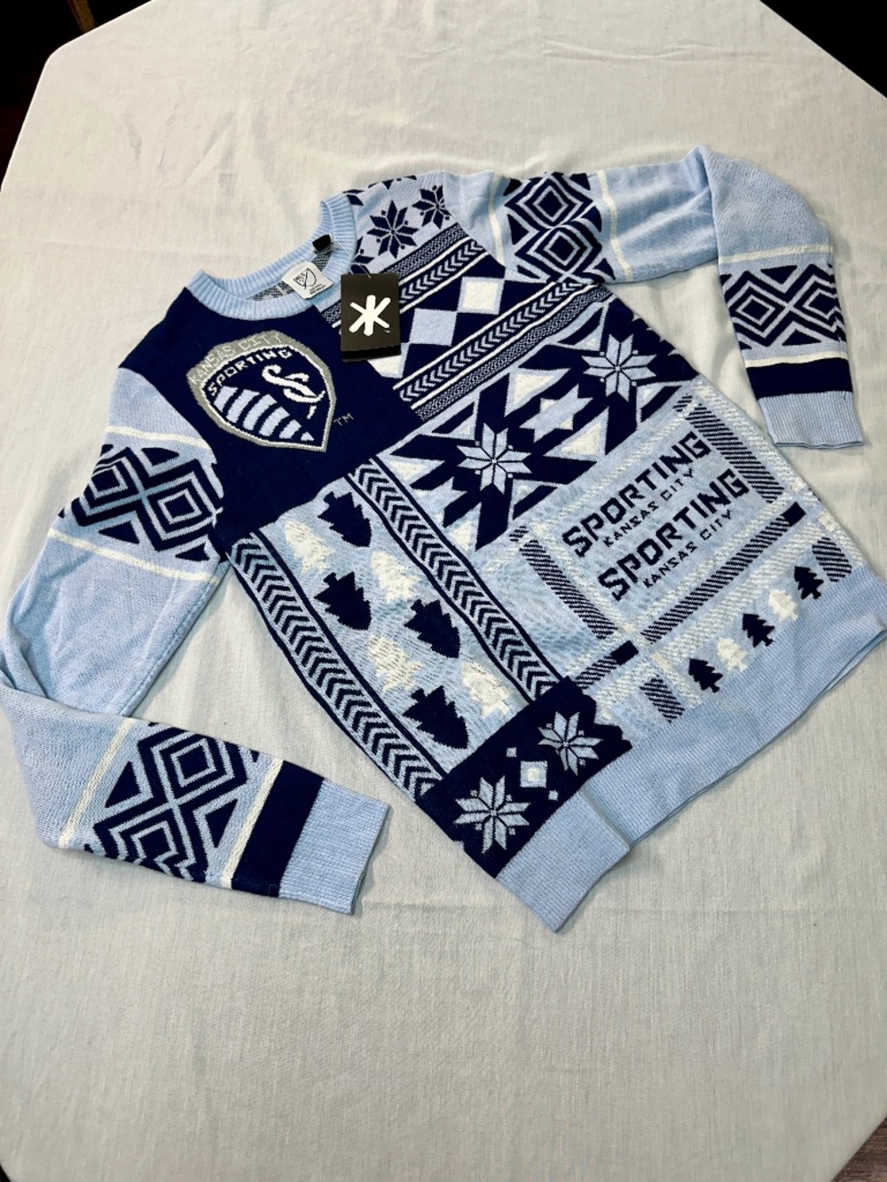 NWT MLS Sporting KC Ugly Holiday Sweater size Medium
